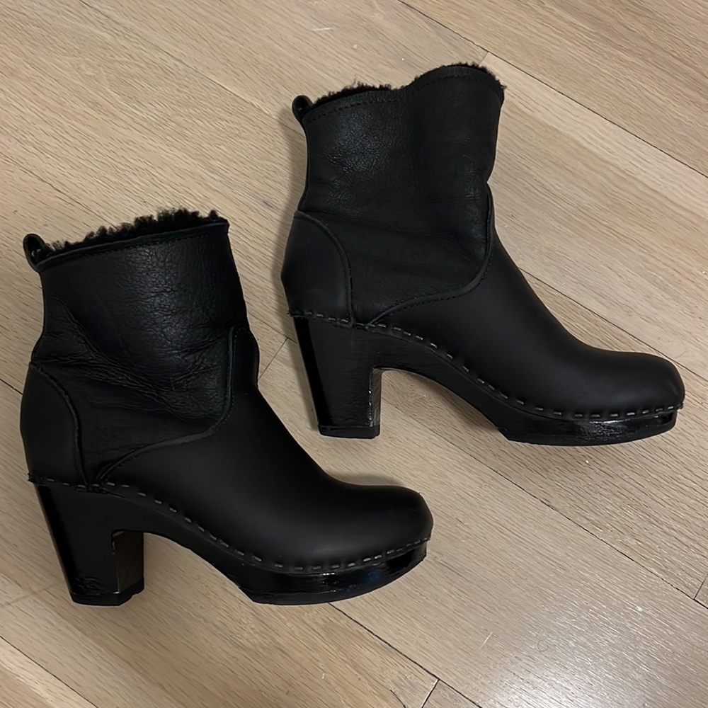 No.6 5” Pull On Shearling Clog Boot On High Heel … - image 2